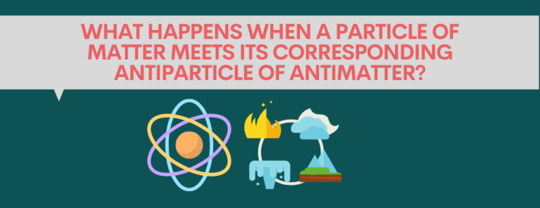 What happens when a particle of matter meets its corresponding antiparticle of antimatter