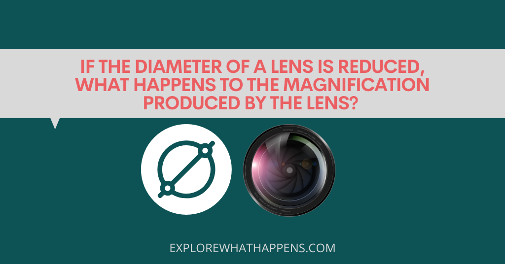 If the diameter of a lens is reduced, what happens to the magnification produced by the lens? 