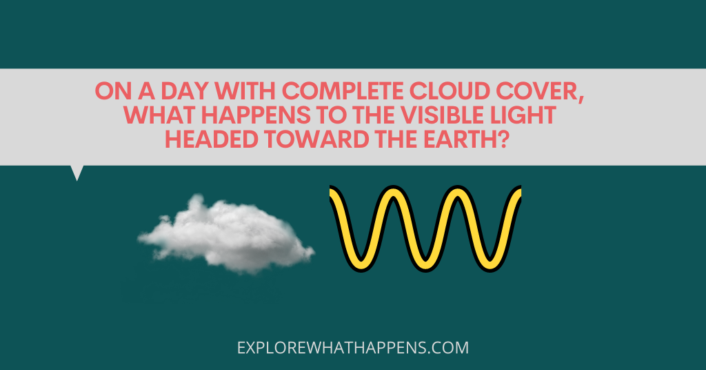 On a day with complete cloud cover, what happens to the visible light headed toward the earth? 