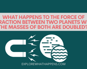 What happens to the force of attraction between two planets when the masses of both are doubled?